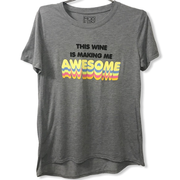 Modern Lux Tee Shirt Gray short sleeve Graphic Humor Cotton multicolor L - Picture 2 of 10